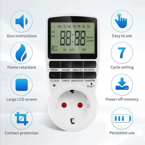 Розумна розетка Timer TM02 з таймером відключення + годинник Вінниця