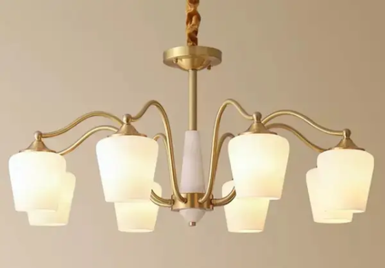 Светодиодная люстра Колокольчик 6036 (Золотая) на 8 плафонов Киев