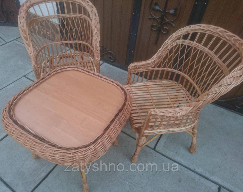 Крісла плетені з журнальним столом із лози. Київ - фото 10