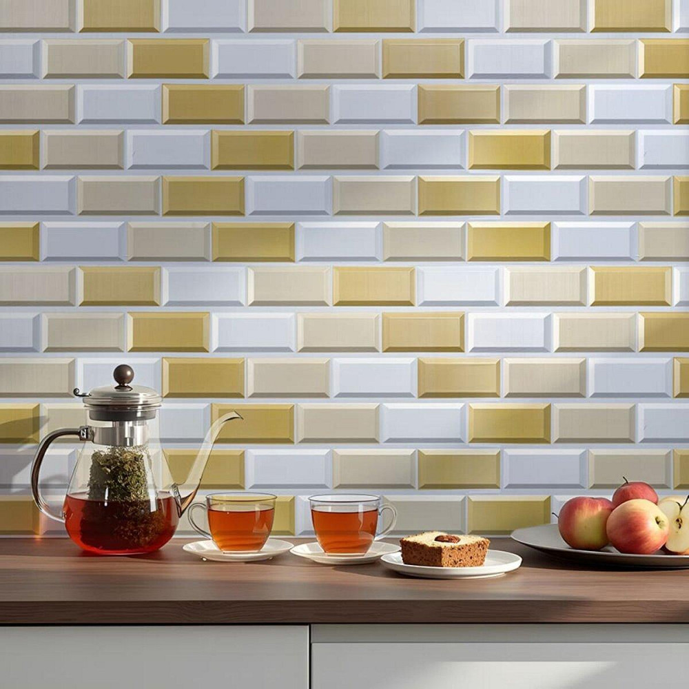 Декоративная ПВХ панель 960х480х4мм Бело-бежевый клинкерный кирпич SW-00001430 Днепр - изображение 7