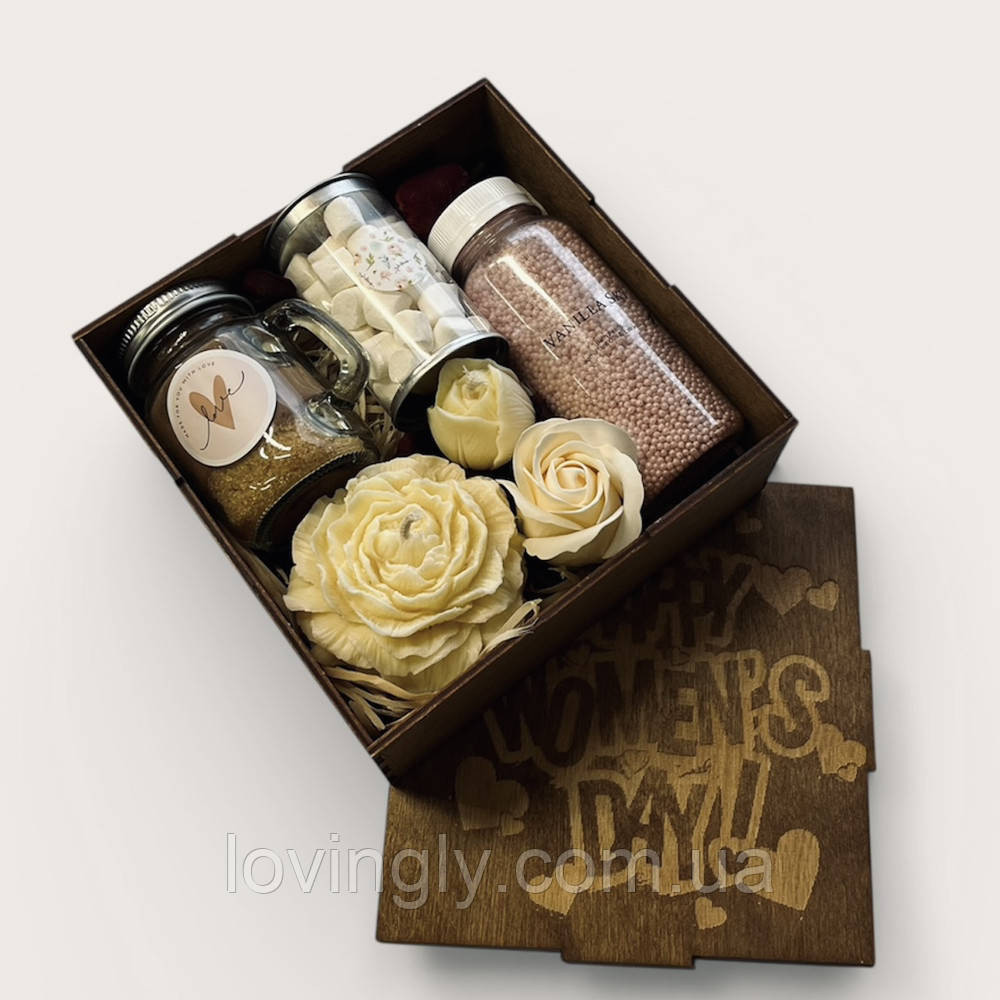 «Нежность весны» - подарок девушке с цветочным мылом и свечей Ирпень - изображение 1