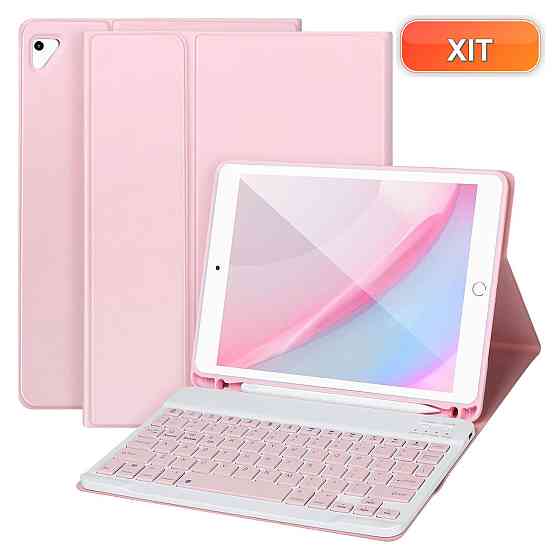 Чохол з клавіатурою Bluetooth APHBZGE для iPad 9.7 2018/2017 Air2 Pro 9.7 рожевий QWERTY тримач для Apple Pencil 80 год Київ