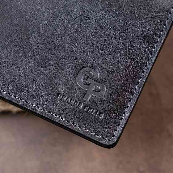 Горизонтальное портмоне в гладкой коже без застежки (GRANDE PELLE) Киев