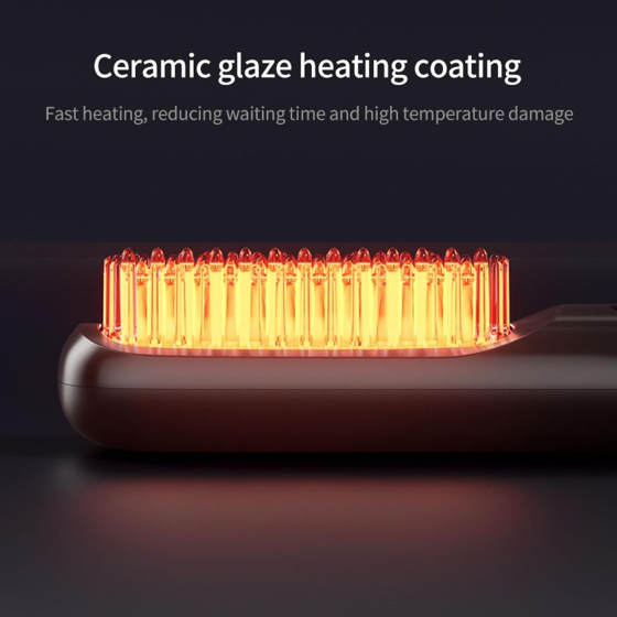 Бездротова щітка-випрямляч для бороди BRAVION T8, 160–200°C, MCH, іонізація, LCD-дисплей, Type-C Київ