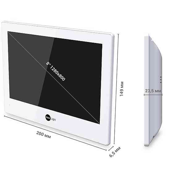 IP-відеодомофон 8 дюймів з Wi-Fi NeoLight ALPHA Hybrid white Київ