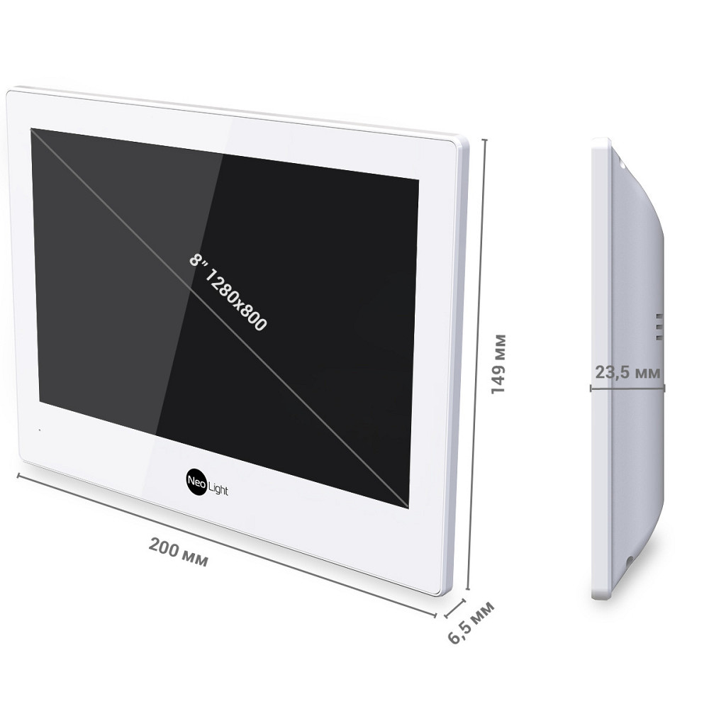 IP-відеодомофон 8 дюймів з Wi-Fi NeoLight ALPHA Hybrid white Київ - фото 5