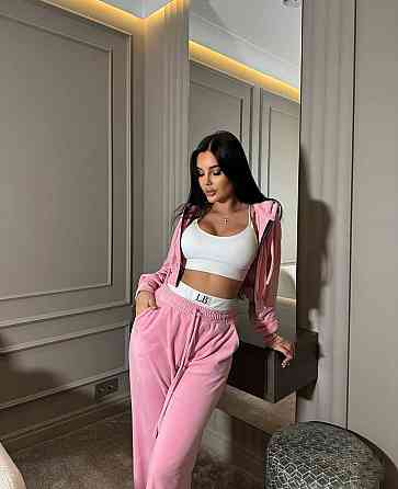 Женский прогулочный костюм тройка: кофта топ и штаны велюр + микродайвинг Розовый, 46/48 Одесса