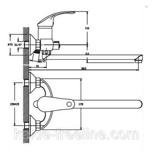 Смеситель для ванны Haiba Fabio. Chr-006 euro Харьков