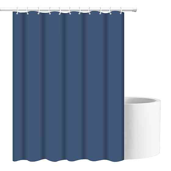 Шторка для ванны из полиэстера водонепроницаемая Bathlux 180x180 см с кольцами, занавеска для ванной, Серая Каменец-Подольский