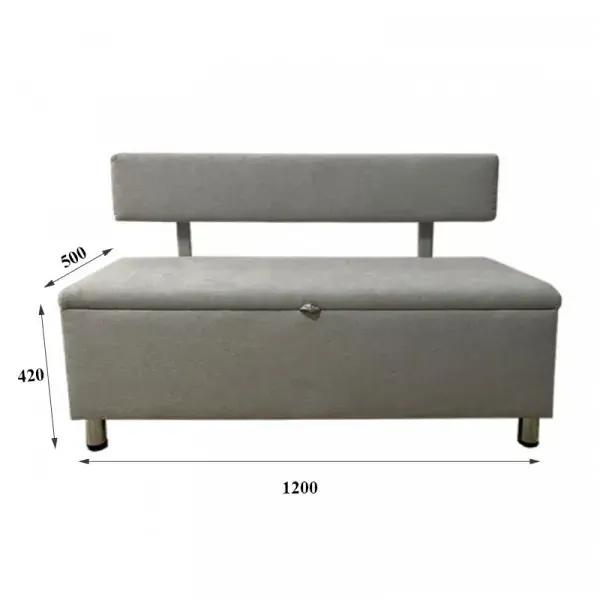 Диван для зони очікування Бассі в тканині з кришкою, 120см Київ - фото 1