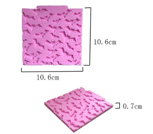 Молд силиконовый Летучие мыши 106 на 106 мм розовый Киев - изображение 4
