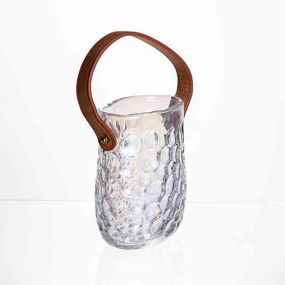 Ваза сумочка з ручкою 11.5×7.5×15 см декоративна Прозора HP-19-153-3 Коломыя