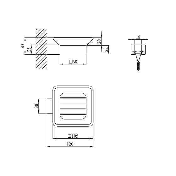 Мильниця для ванни Kroner KRP Edelstahl Kubus - SCH3902 білий/чорний Київ