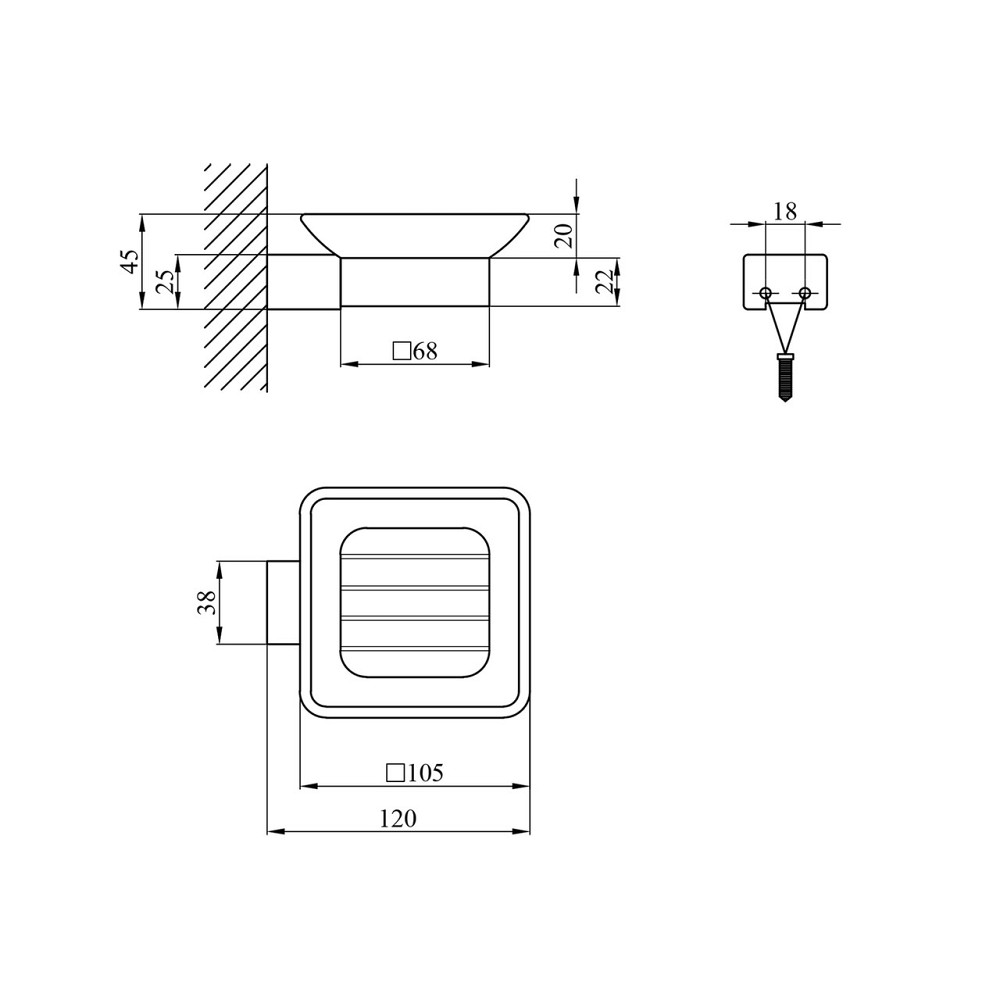 Мильниця для ванни Kroner KRP Edelstahl Kubus - SCH3902 білий/чорний Київ - фото 2