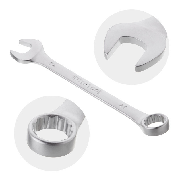 Набір ключів комбінованих, 14 шт., 6-24 мм, Cr-V INTERTOOL HT-1252 Київ - фото 2