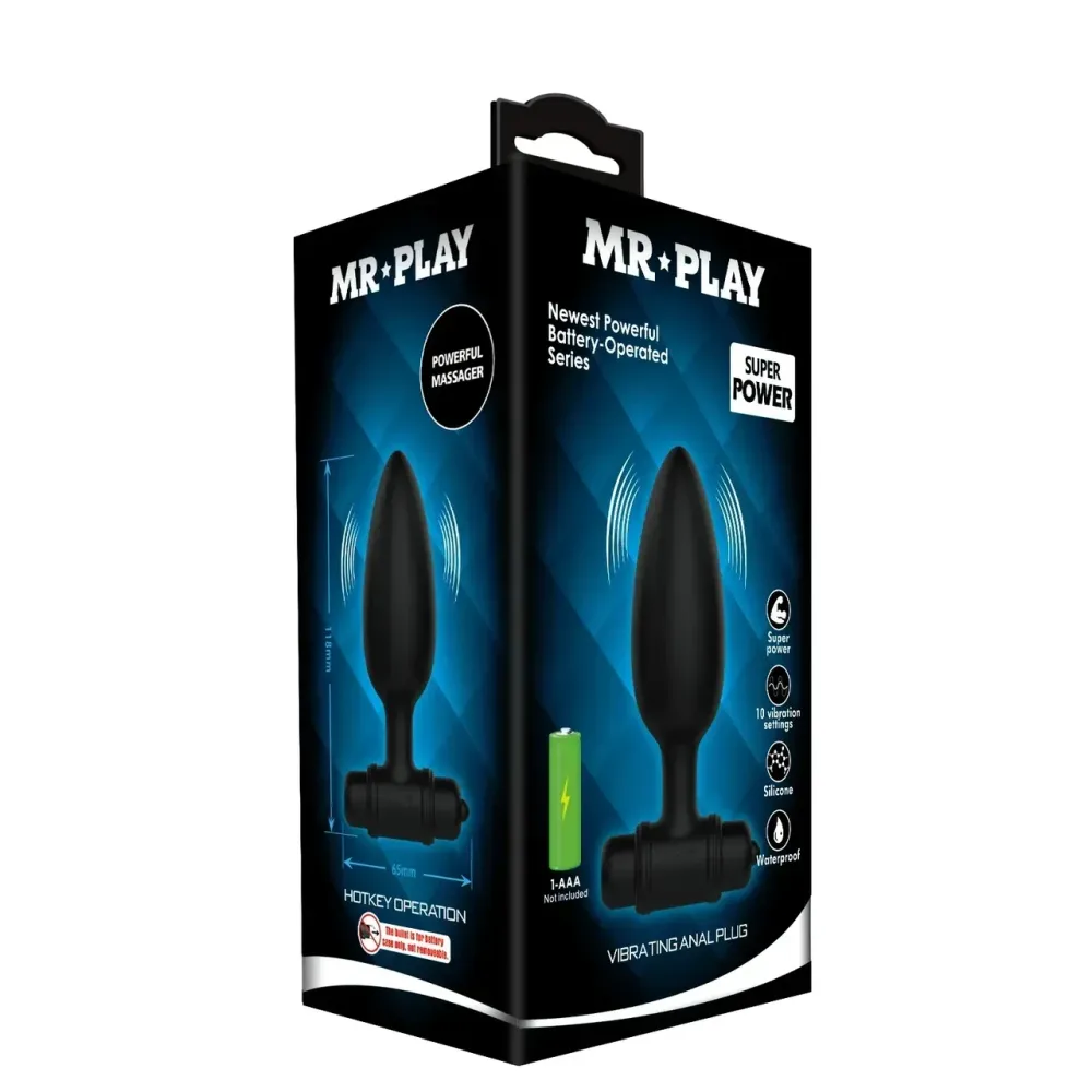 Анальная пробка с вибрацией Pretty Love Mr. Play, черная, 11,8 х 3,8 см Sex Aura Киев - изображение 9
