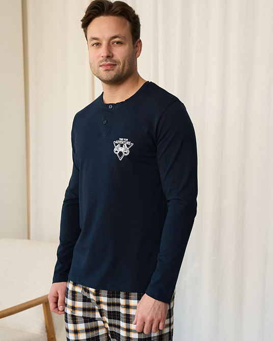 Мужской комплект 2 пуговицы на кофте - штаны в клутку Nicoletta 93531 M Киев - изображение 9