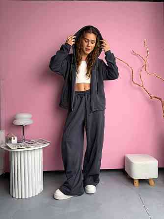 Женский стильный повседневный костюм двойка из качественной трехнитки диагональ Одесса