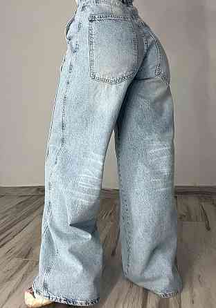 Джинсы женские Its Basic 3805 MEGA BAGGY jeans трендовые швы широкие клеш косые карманы длинные голу Одесса