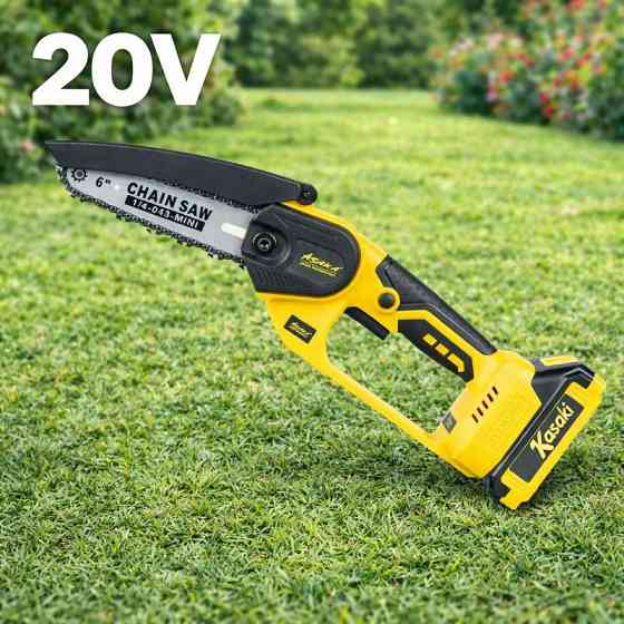 Мини цепная пила ASAKA,Аккумуляторная мини цепная пила 2 литий-ионных аккумулятора 21В, Аккумуляторная мини пила Львов