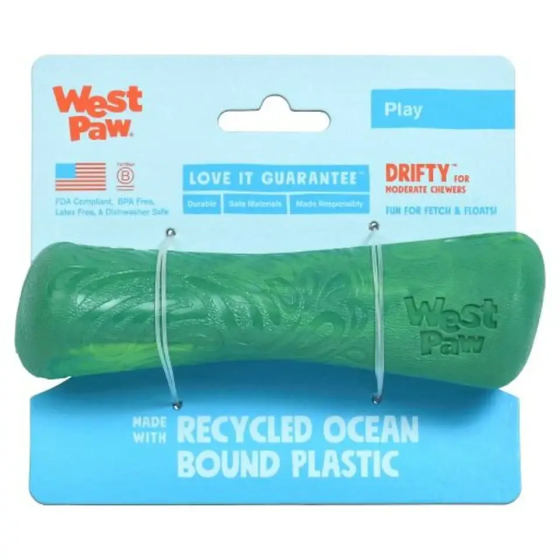 West Paw Seaflex Drifty Emerald (Вест Пав Дріфті) іграшка для собак кість маленький - 15 см., Зелений Запоріжжя