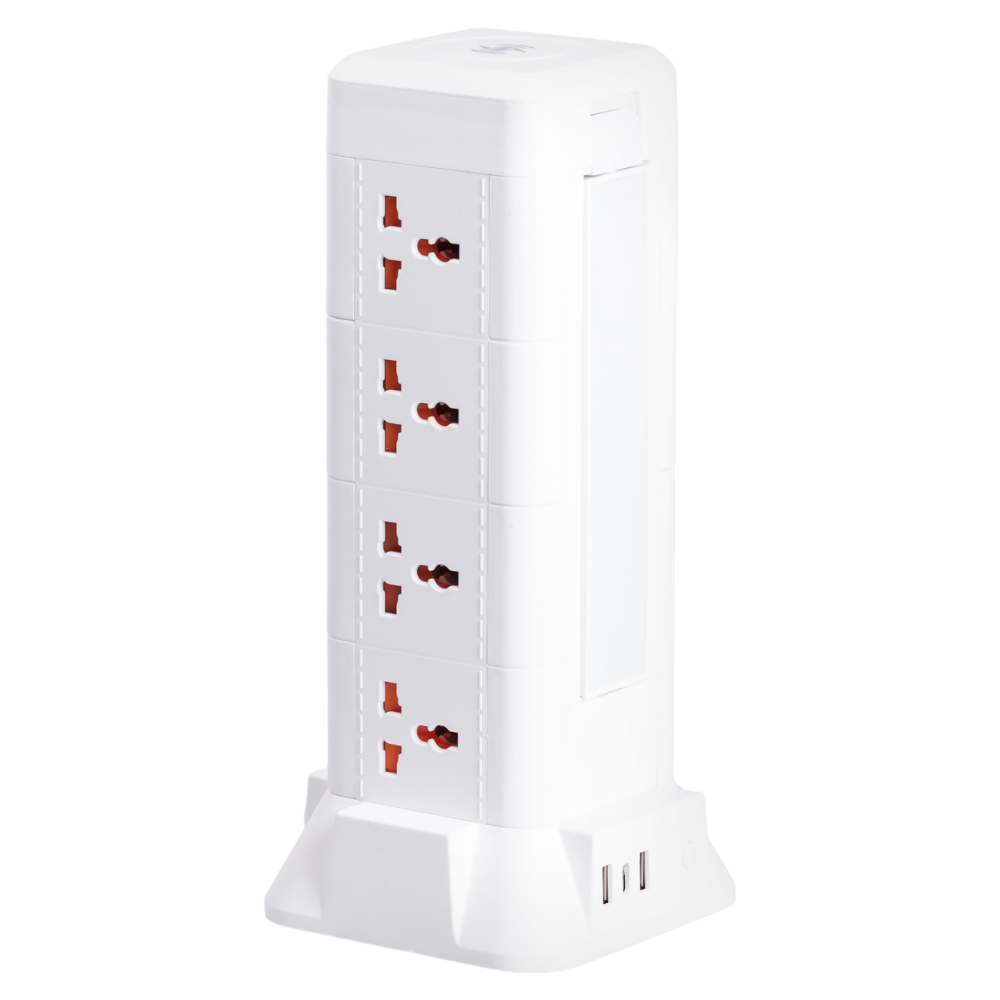 Мережевий фільтр подовжувач 2.8 м з лампою на 12 універсальних розеток з 2 USB, 1 Type-C, бездротова зарядка HP-5-9MF Коломия - фото 7