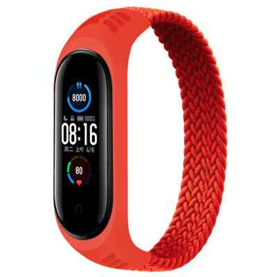 Ремешок для фитнес браслета BeCover Elastic Nylon Style для Xiaomi Mi Smart Band 5/6 (Size S) Red (706144) Винница