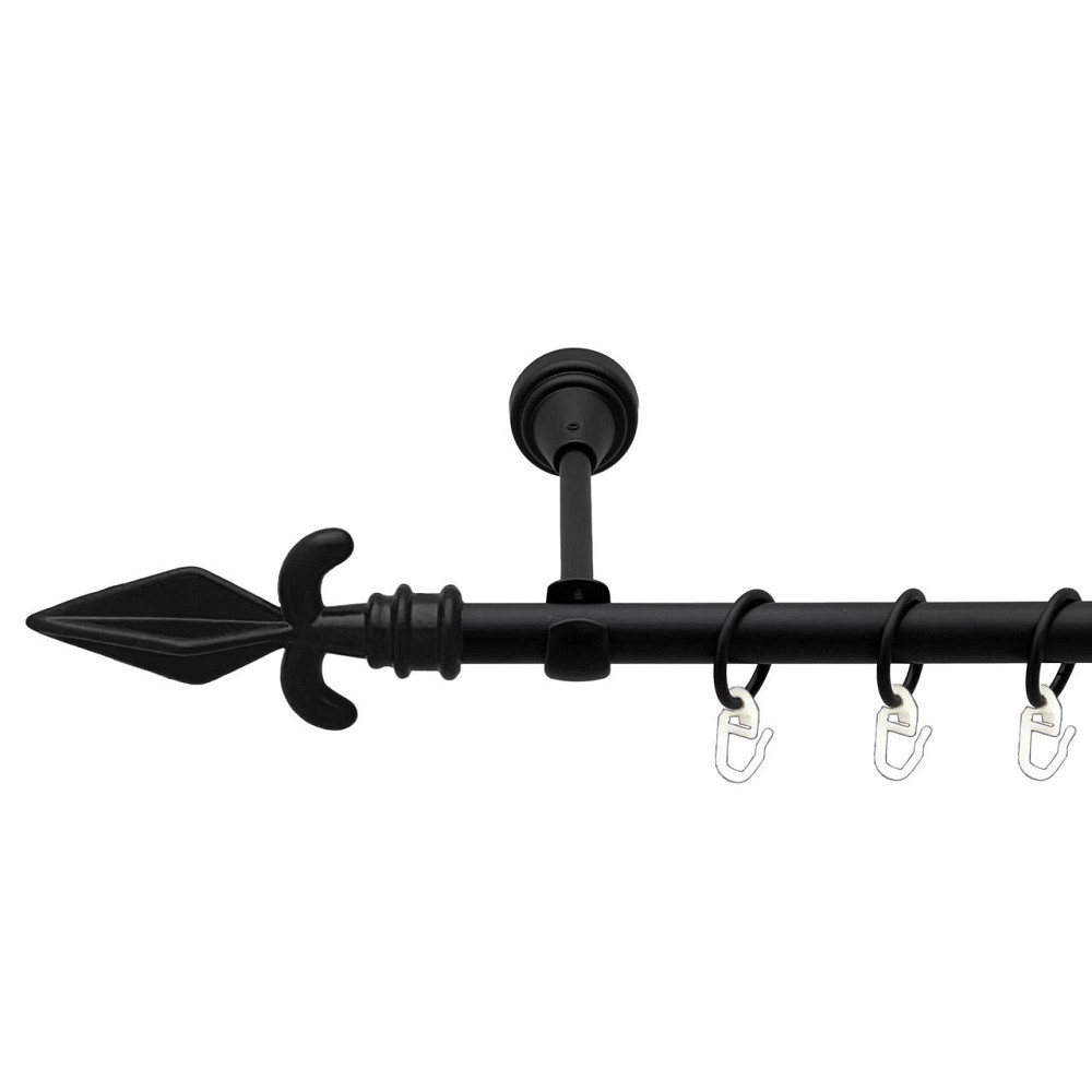 Карниз Orvit Грот металевий однорядний відкритий гладка труба кільце металеве Чорний Оксамит 16 мм 140 см (00-00027152) Львів - фото 1