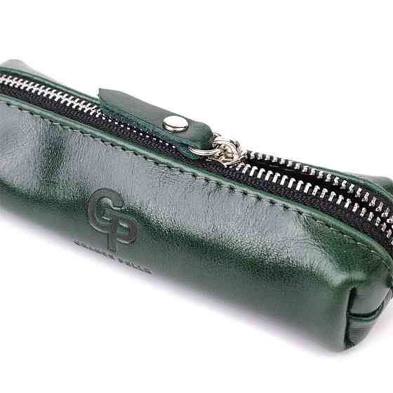 Практична ключниця з натуральної гладкої шкіри GRANDE PELLE 22943 Зелений Київ