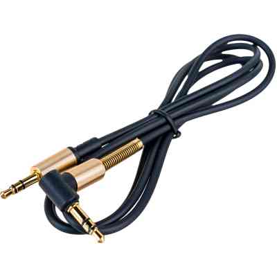 Кабель мультимедійний 3.5mm M to 3.5mm M 1.0m 90° corner Black HOCO (6957531025665) Вінниця