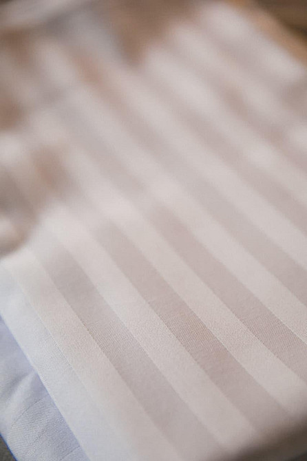 Комплект постільної білизни Ideal Textile страйп сатин ivory двоспальний євро смужка 1 см Чернівці - фото 3