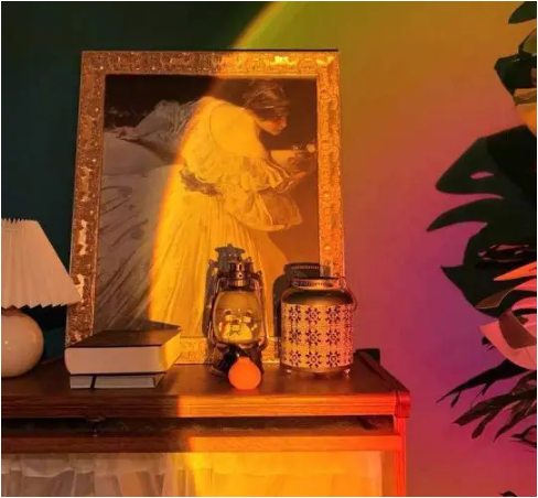 Проекційна лампа Sunset Lamp Q07 – світлодіодний торшер з ефектом заходу сонця для фото та декору Київ