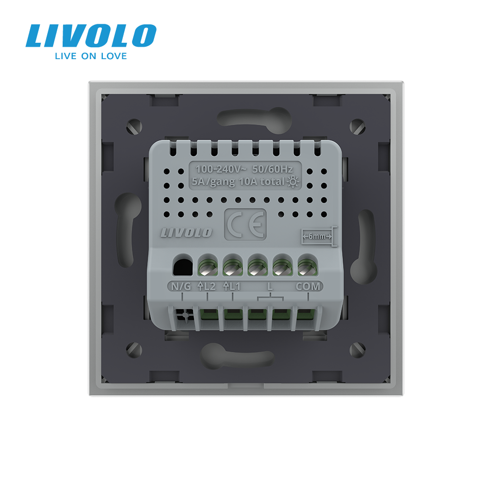 LIVOLO Сенсорний прохідний / перехресний вимикач LIVOLO, 2-сенсорний, сірий матове скло, 5А 230 Коломия - фото 8