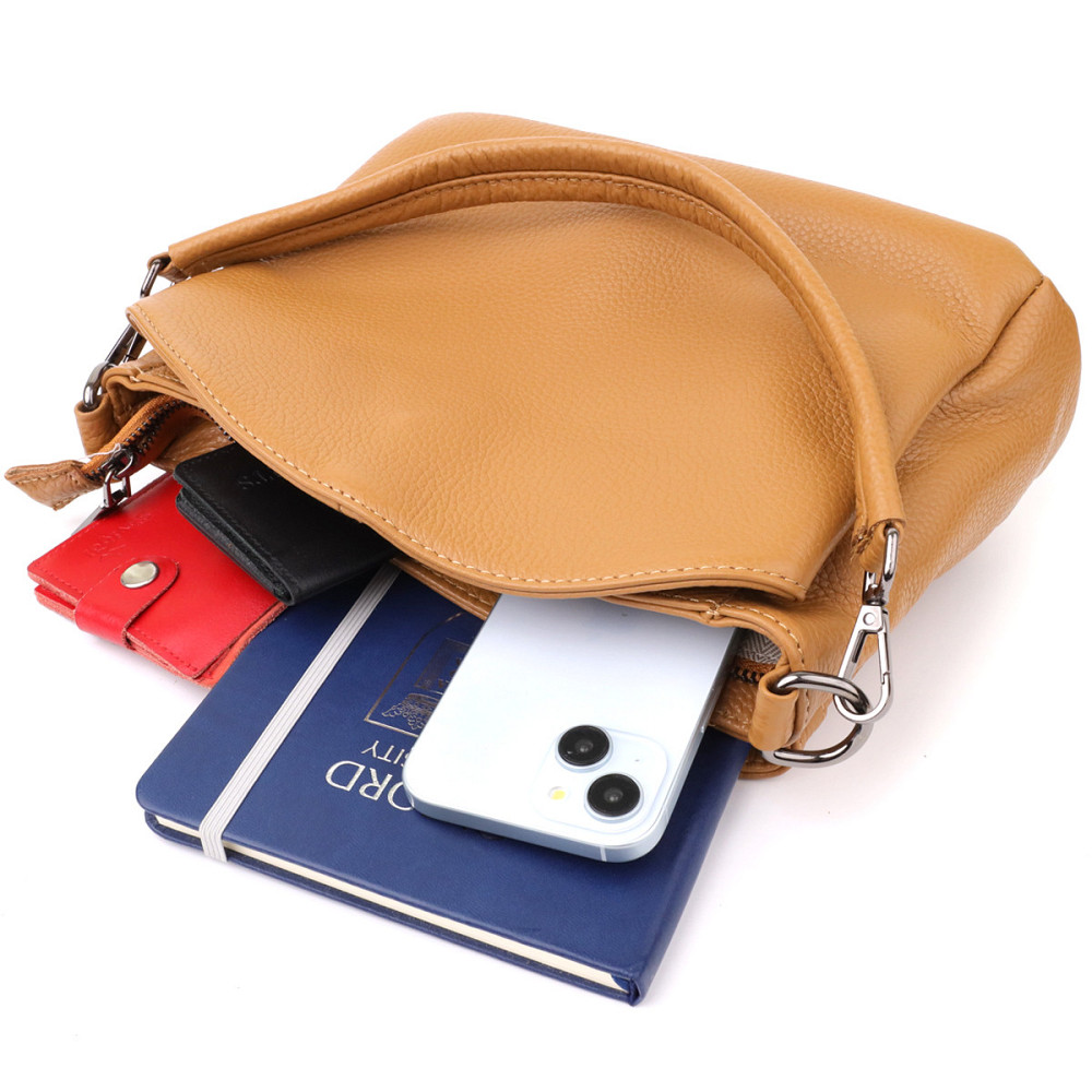 Елегантна сумка жіноча з натуральної шкіри Vintage 23008 Рудий Київ - фото 10