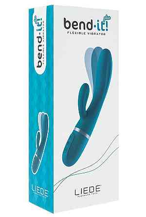 Вібратор-кролик Liebe Bend It Plus Ocean Blue, гнучкий, 2 мотори, 10 режимів Sex Aura Київ