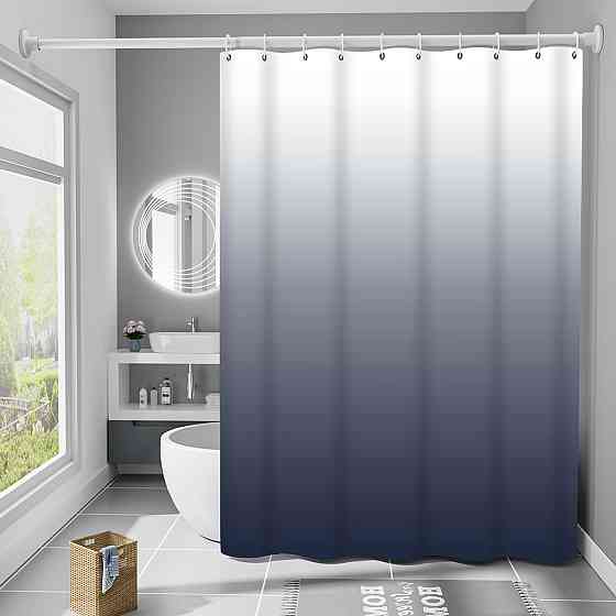 Шторка для ванны из полиэстера водонепроницаемая Bathlux 180x180 см с кольцами, занавеска для ванной комнаты Каменец-Подольский