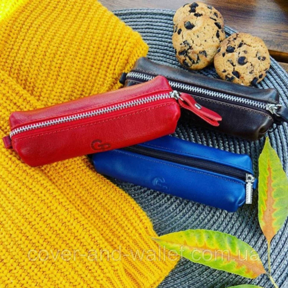 Коричневая глянцевая кожаная ключница бочка Grande Pelle Киев - изображение 6