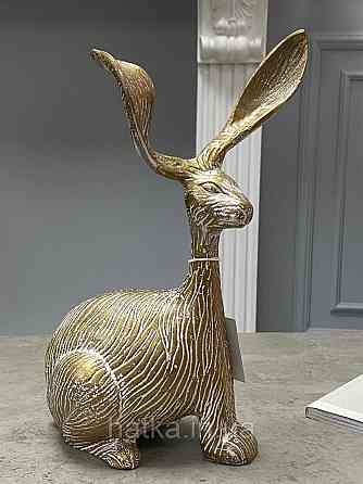 Статуэтка «Зайчик» 20х12х29,5 см  металл бело-золотой Киев