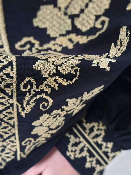 Женская черная современная вышиванка 80% хлопок, 20% полиэстер Одесса - изображение 5