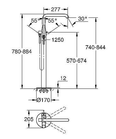 Змішувач для ванни підлоговий Grohe Essence 25248KF1    ( 25248KF1 ) 27156 Харьков