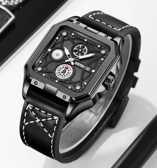 Часы мужские наручные классические Skmei 9330 (Черный с черным) Киев - изображение 4