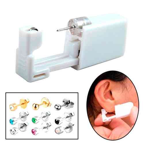 Одноразовая система для прокола уха, пистолет для пирсинга и сережка Винница