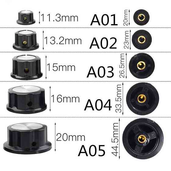 Набір колпачків для потенціометра MF-A03, 10 шт. Київ