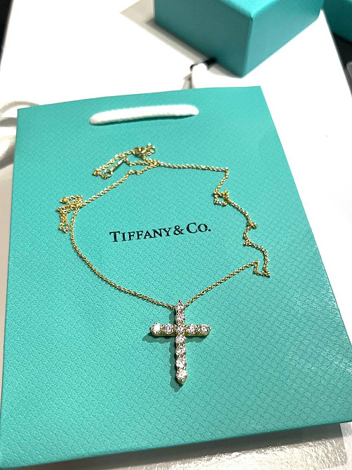 Хрестик Тіффані позолота 18К Гравірування Tiffany Одеса - фото 1