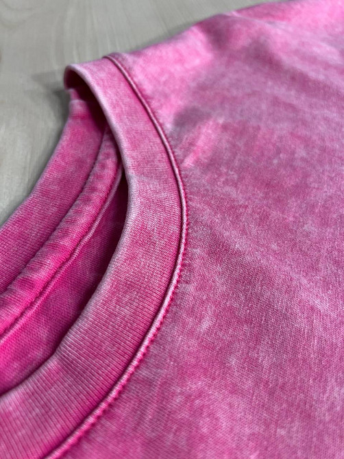 Футболка женская A-N 26028 тай-дай оверсайз с вышивкой, розовый, one size Киев - изображение 8