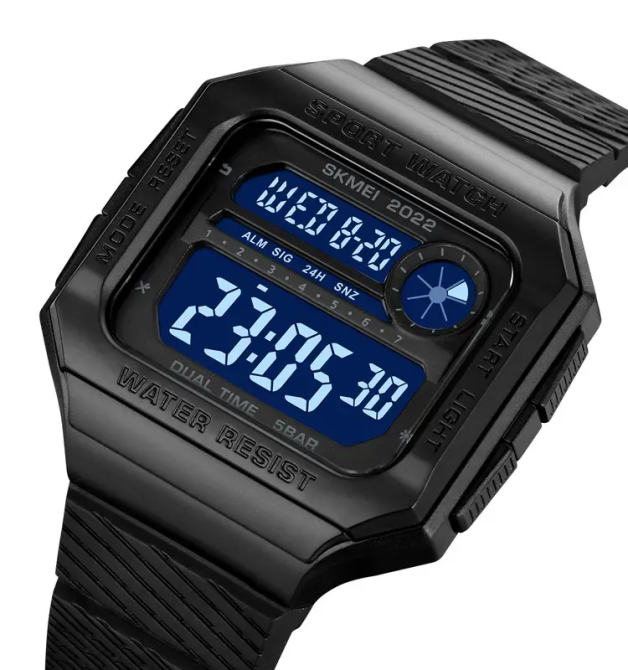 Годинник чоловічий спортивний наручний Skmei 2022 (Чорний з чорним циферблатом) Вінниця - фото 4