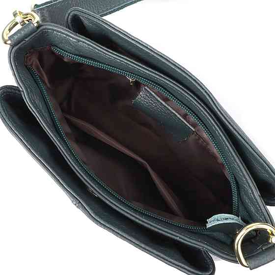 Шкіряна сумка для жінок з трьома відділеннями Зелений (Vintage) Київ