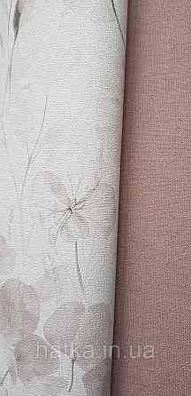 Обои виниловые на флизелине Rasch County Living метровые однотонные матовые под ткань лен коричневые Киев