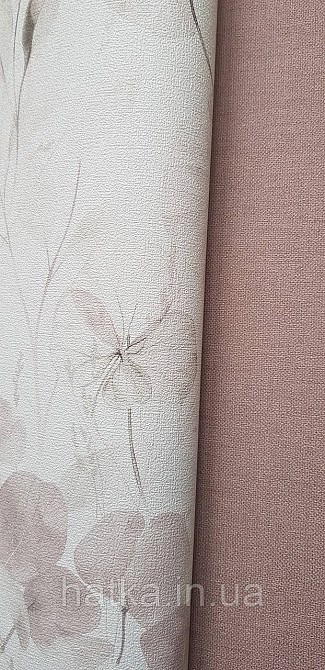 Обои виниловые на флизелине Rasch County Living метровые однотонные матовые под ткань лен коричневые Киев - изображение 1