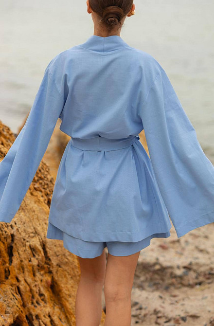 Женский летний костюм с шортами Geneva Голубой S-M Харьков - изображение 5